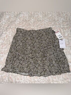 Leopard, Green and Black Printed Mini Skirt
